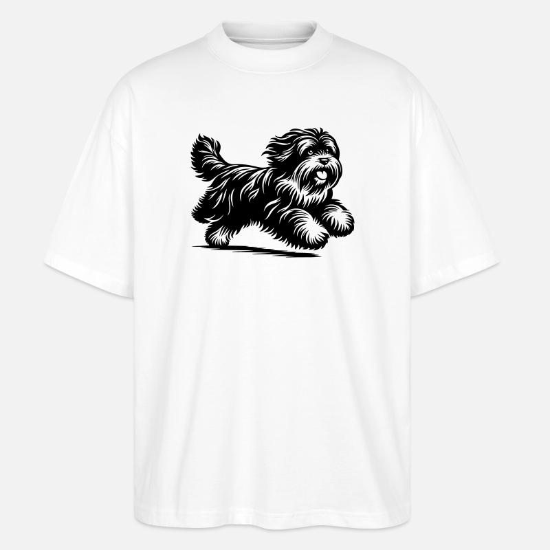 Tibet Terrier - Stanley/Stella Oversized Unisex Bio T-Shirt Blaster 2.0 - Weiß