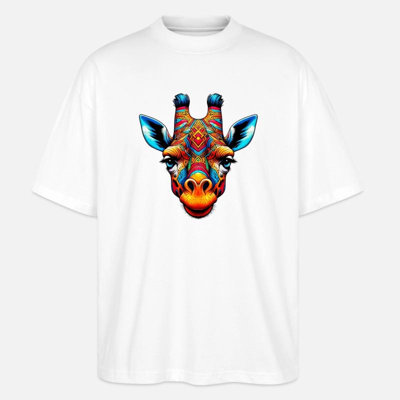 Giraffe - Stanley/Stella Oversized Unisex Bio T-Shirt Blaster 2.0 - Weiß