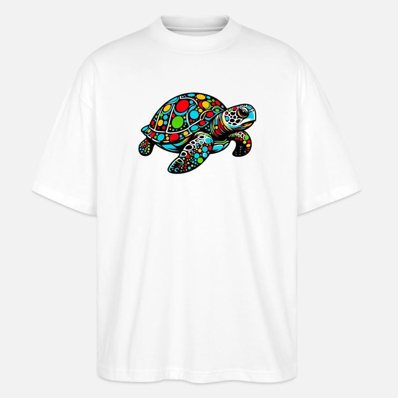 Schildkröte - Stanley/Stella Oversized Unisex Bio T-Shirt Blaster 2.0 - Weiß