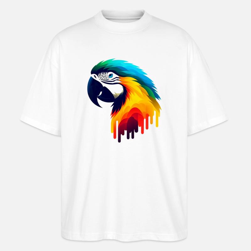Papagei - Stanley/Stella Oversized Unisex Bio T-Shirt Blaster 2.0 - Weiß