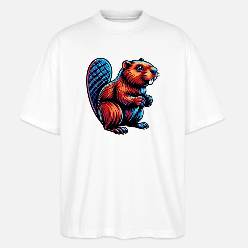 Bieber - Stanley/Stella Oversized Unisex Bio T-Shirt Blaster 2.0 - Weiß