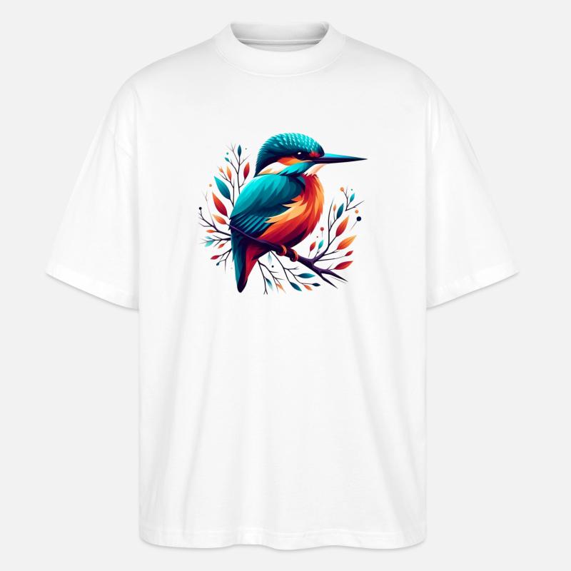 Eisvogel - Stanley/Stella Oversized Unisex Bio T-Shirt Blaster 2.0 - Weiß