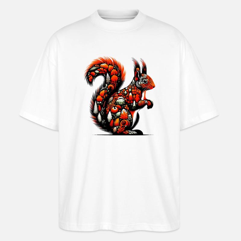 Eichhörnchen - Stanley/Stella Oversized Unisex Bio T-Shirt Blaster 2.0 - Weiß