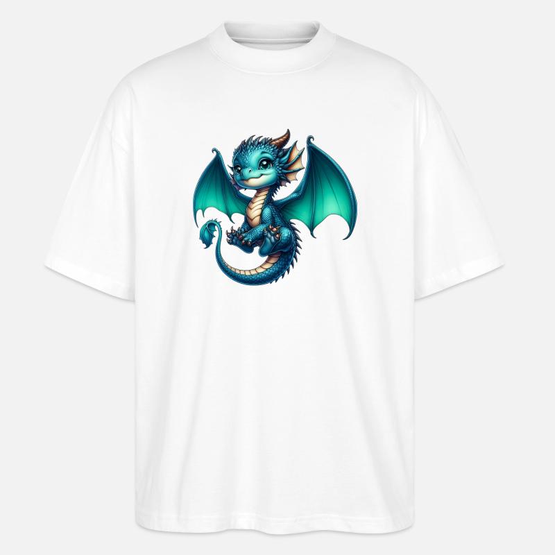 Drache - Stanley/Stella Oversized Unisex Bio T-Shirt Blaster 2.0 - Weiß