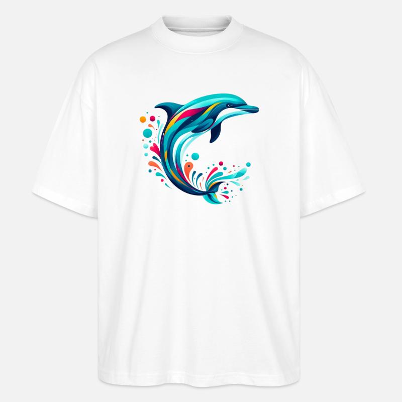 Delfin - Stanley/Stella Oversized Unisex Bio T-Shirt Blaster 2.0 - Weiß
