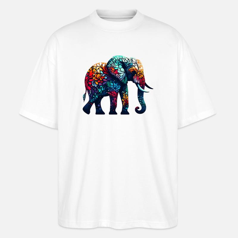 Elefant - Stanley/Stella Oversized Unisex Bio T-Shirt Blaster 2.0 - Weiß