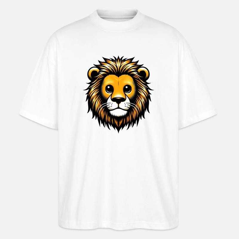 Löwe - Stanley/Stella Oversized Unisex Bio T-Shirt Blaster 2.0 - Weiß