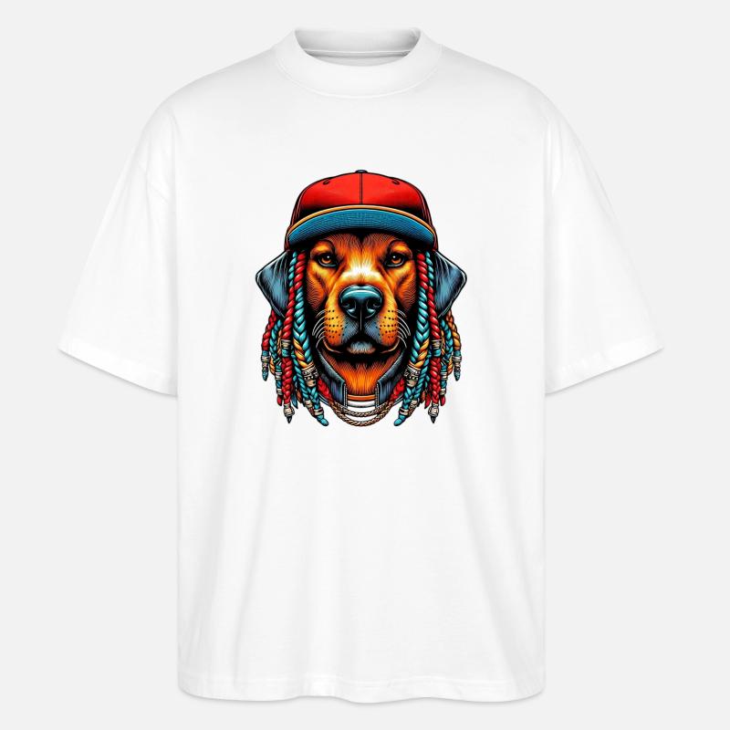 Hund - Stanley/Stella Oversized Unisex Bio T-Shirt Blaster 2.0 - Weiß