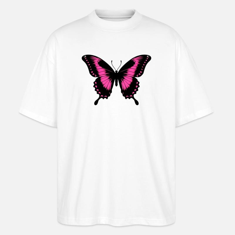 Schmetterling - Stanley/Stella Oversized Unisex Bio T-Shirt Blaster 2.0 - Weiß