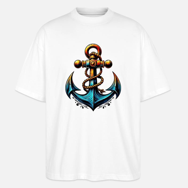 Ein Anker - Stanley/Stella Oversized Unisex Bio T-Shirt Blaster 2.0 - Weiß