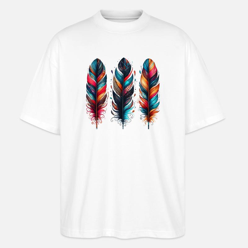 Feder - Stanley/Stella Oversized Unisex Bio T-Shirt Blaster 2.0 - Weiß