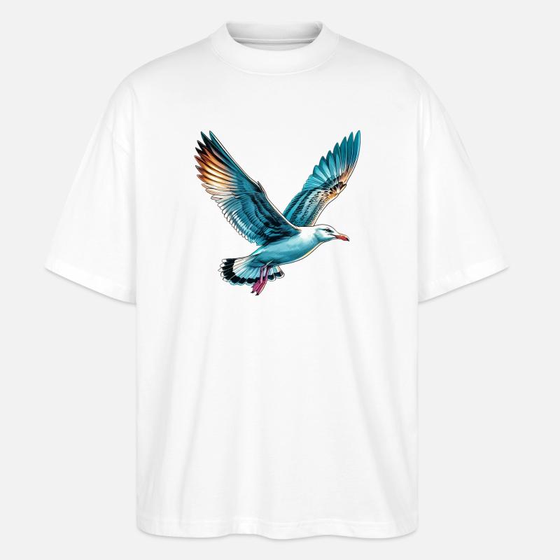 Möwe - Stanley/Stella Oversized Unisex Bio T-Shirt Blaster 2.0 - Weiß
