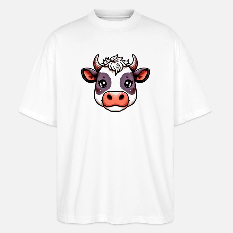 Kuh - Stanley/Stella Oversized Unisex Bio T-Shirt Blaster 2.0 - Weiß