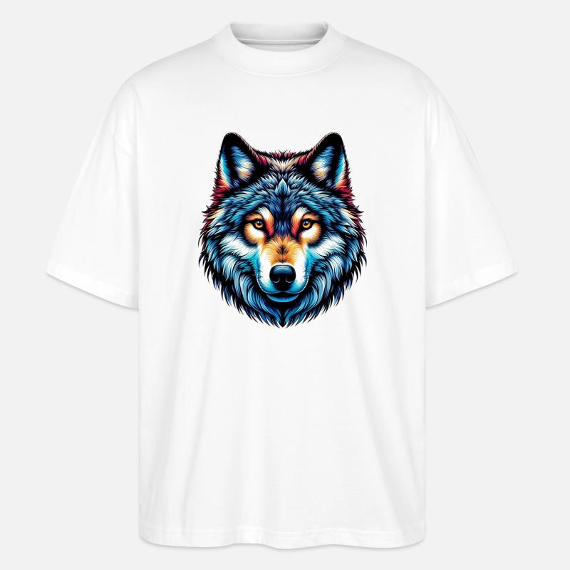 Wolf - Stanley/Stella Oversized Unisex Bio T-Shirt Blaster 2.0 - Weiß