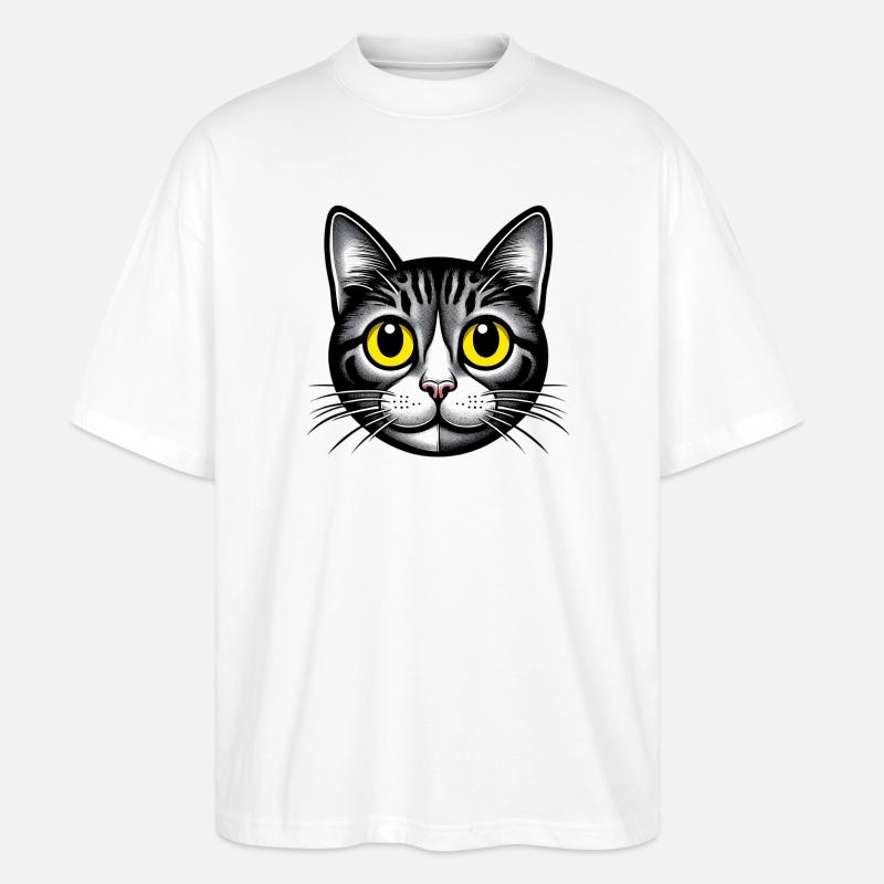 Katze - Stanley/Stella Oversized Unisex Bio T-Shirt Blaster 2.0 - Weiß