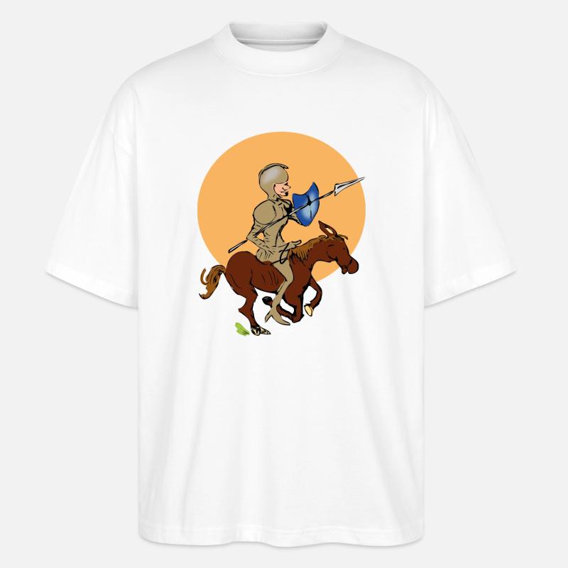 Ritter auf Pferd - Stanley/Stella Oversized Unisex Bio T-Shirt Blaster 2.0 - Weiß