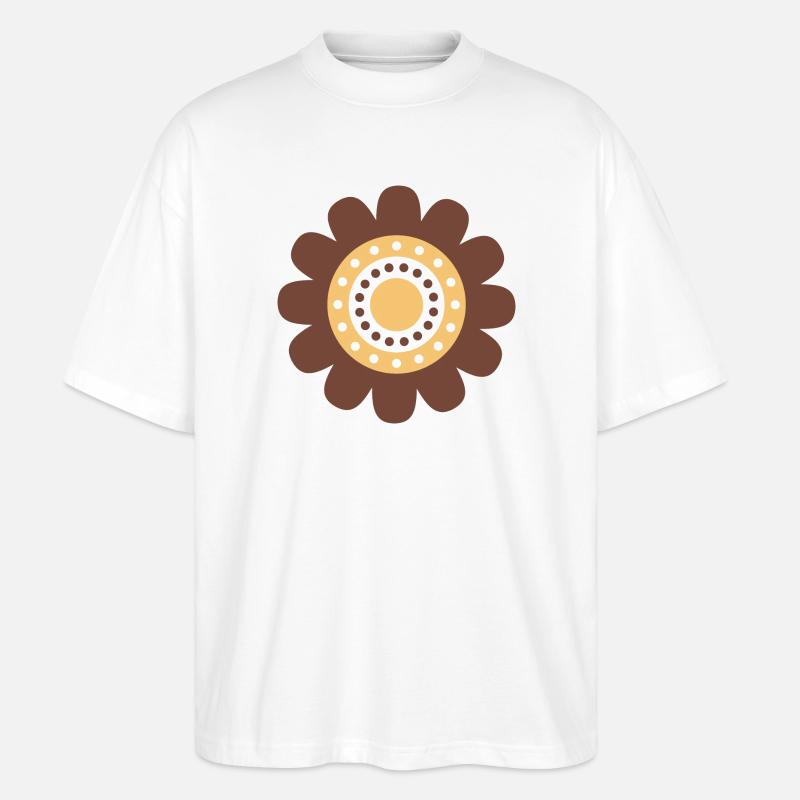 Süße braune Gänseblümchenblume - Stanley/Stella Oversized Unisex Bio T-Shirt Blaster 2.0 - Weiß