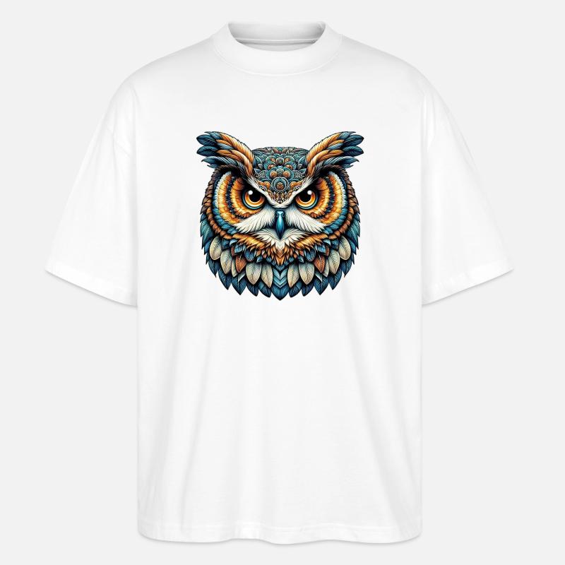 Eule - Stanley/Stella Oversized Unisex Bio T-Shirt Blaster 2.0 - Weiß