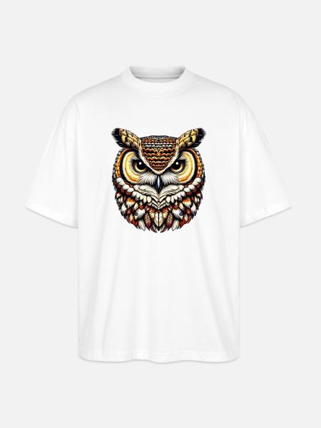 Owl - Stanley/Stella Oversized Unisex Organic T-shirt Blaster 2.0 - white