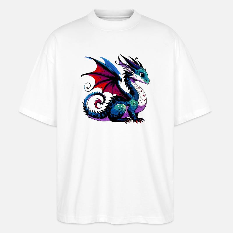 Drache - Stanley/Stella Oversized Unisex Bio T-Shirt Blaster 2.0 - Weiß
