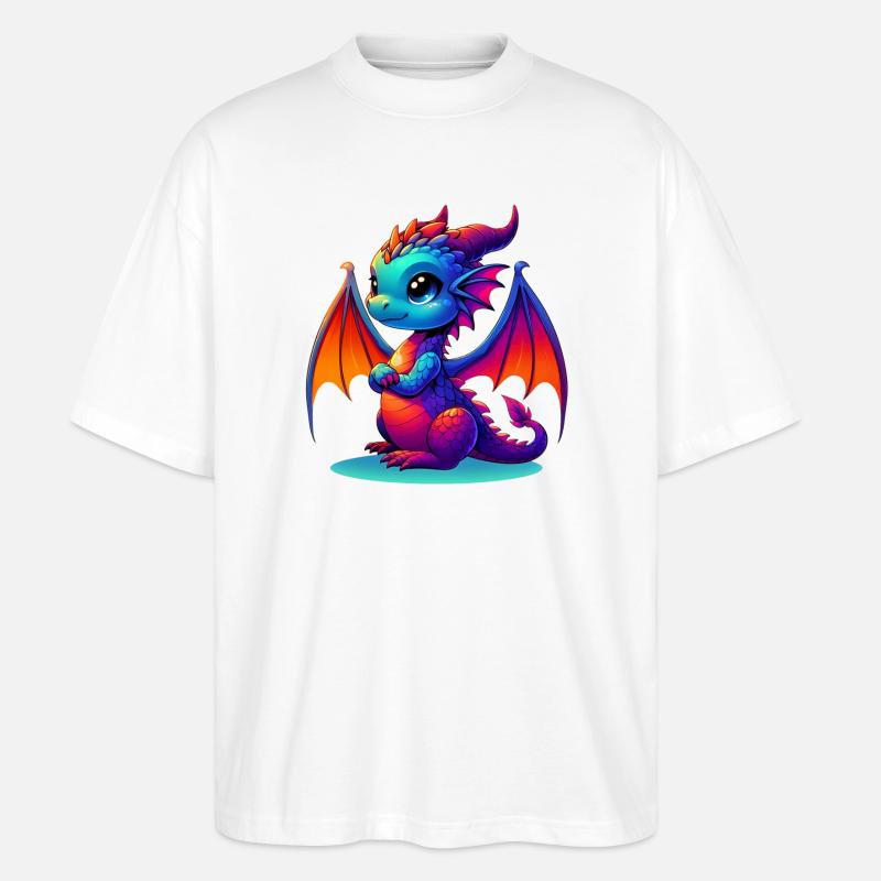 Drache - Stanley/Stella Oversized Unisex Bio T-Shirt Blaster 2.0 - Weiß