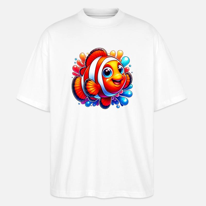 Clownfische - Stanley/Stella Oversized Unisex Bio T-Shirt Blaster 2.0 - Weiß