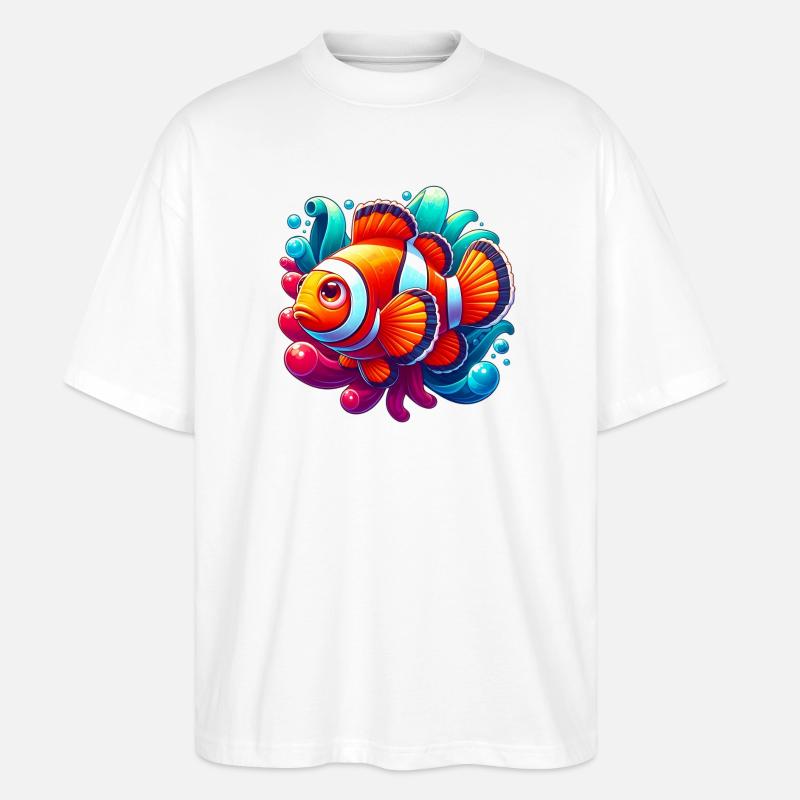 Clownfische - Stanley/Stella Oversized Unisex Bio T-Shirt Blaster 2.0 - Weiß