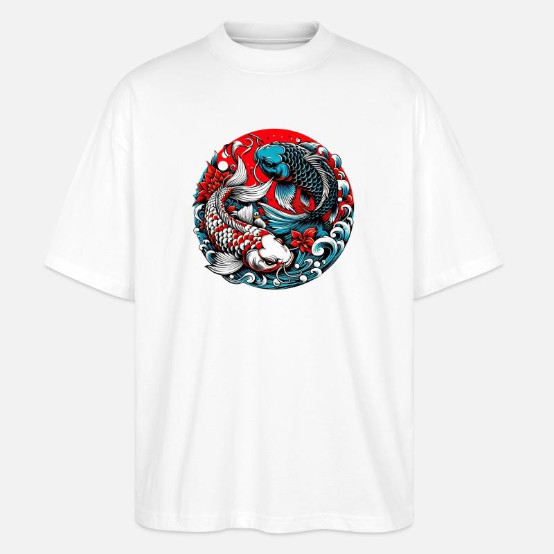 Koi-Karpfen - Stanley/Stella Oversized Unisex Bio T-Shirt Blaster 2.0 - Weiß