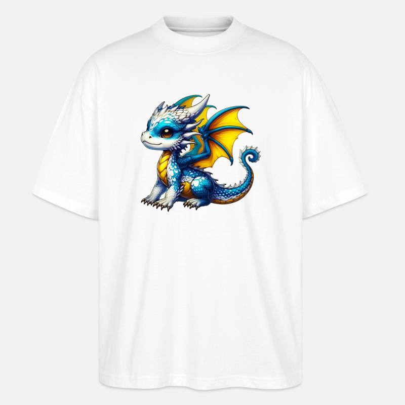 Drache - Stanley/Stella Oversized Unisex Bio T-Shirt Blaster 2.0 - Weiß