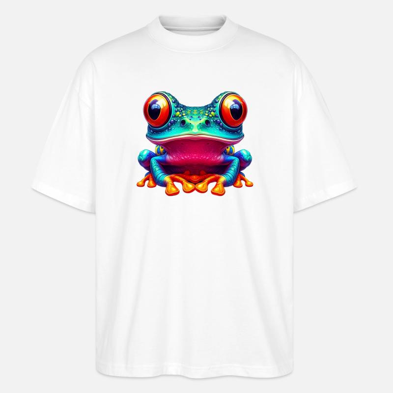 Frosch - Stanley/Stella Oversized Unisex Bio T-Shirt Blaster 2.0 - Weiß