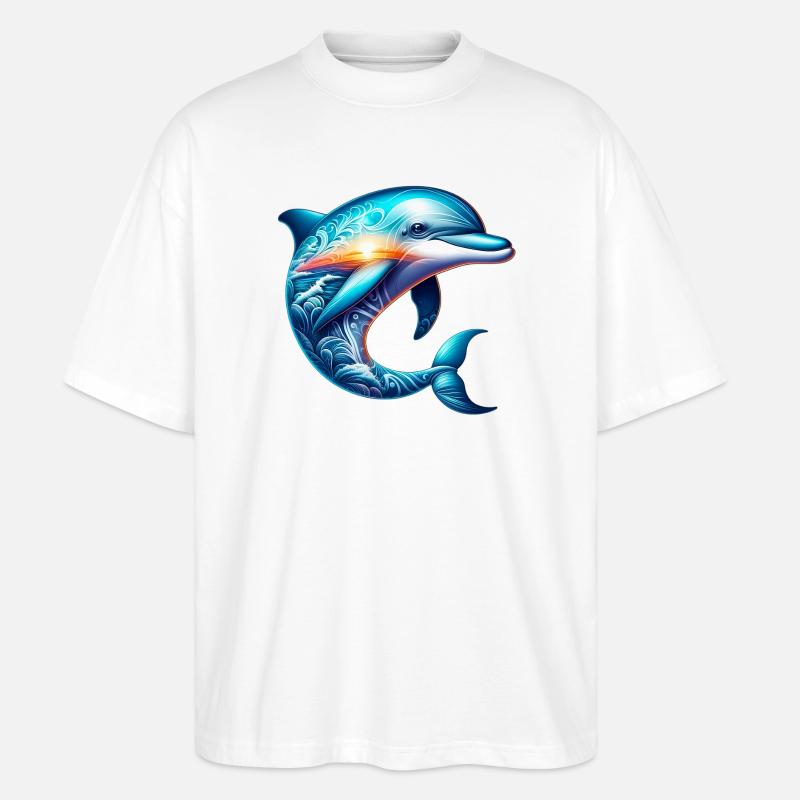 Delfin - Stanley/Stella Oversized Unisex Bio T-Shirt Blaster 2.0 - Weiß
