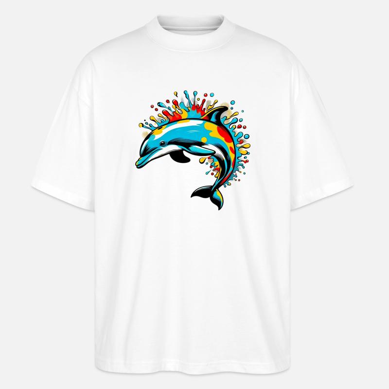 Delfin - Stanley/Stella Oversized Unisex Bio T-Shirt Blaster 2.0 - Weiß