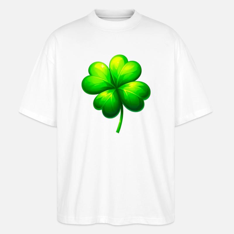 Vierblättriges Kleeblatt - Stanley/Stella Oversized Unisex Bio T-Shirt Blaster 2.0 - Weiß