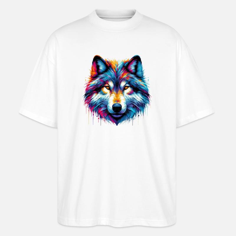 Wolf - Stanley/Stella Oversized Unisex Bio T-Shirt Blaster 2.0 - Weiß