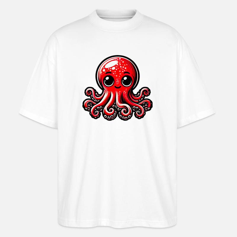 Krake - Stanley/Stella Oversized Unisex Bio T-Shirt Blaster 2.0 - Weiß