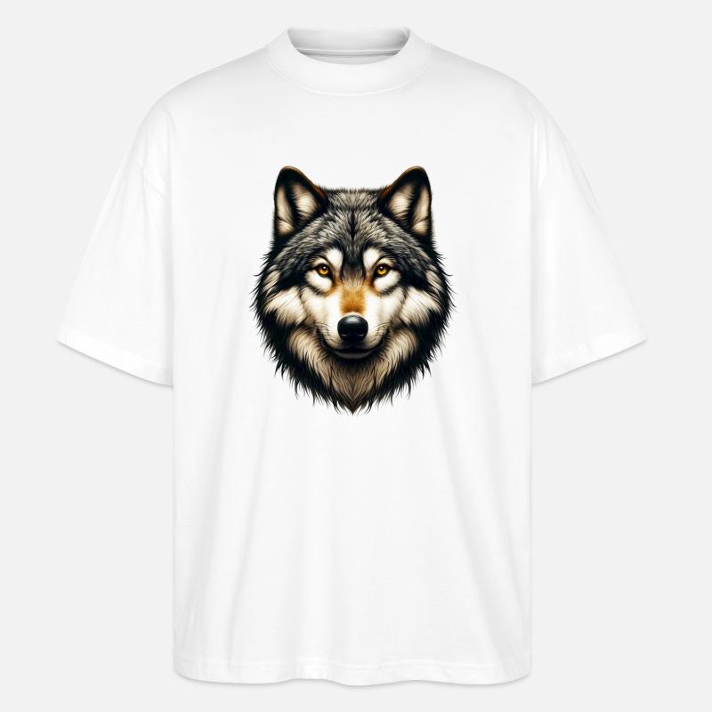 Wolf - Stanley/Stella Oversized Unisex Organic T-shirt Blaster 2.0 - white