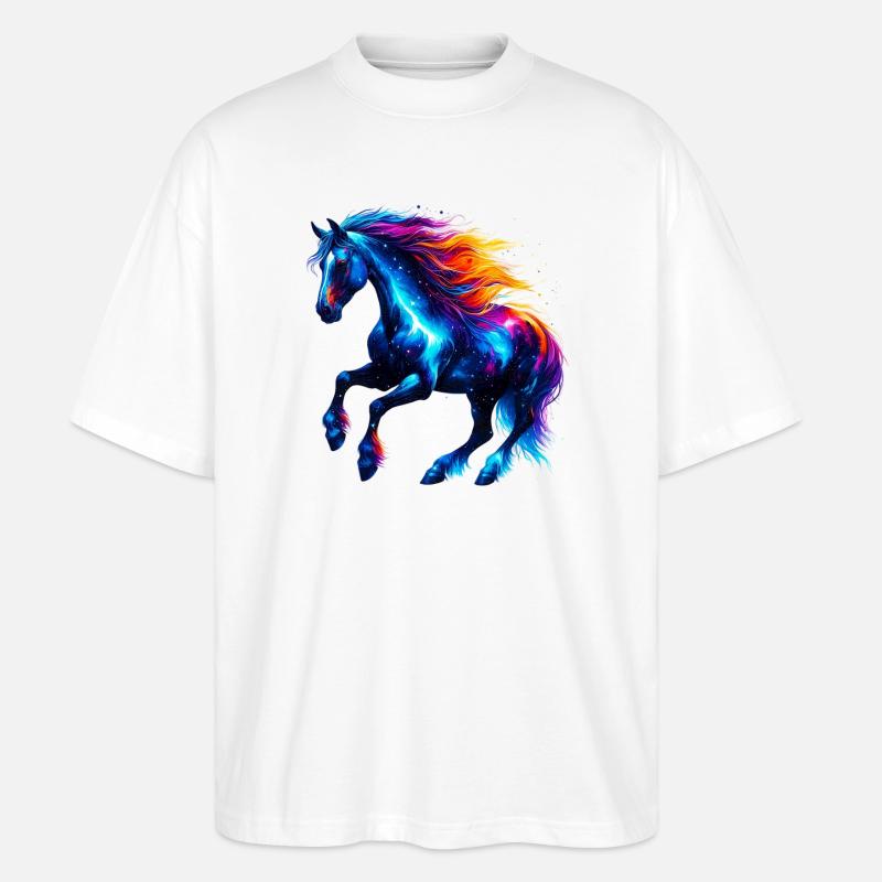 Pferd - Stanley/Stella Oversized Unisex Bio T-Shirt Blaster 2.0 - Weiß