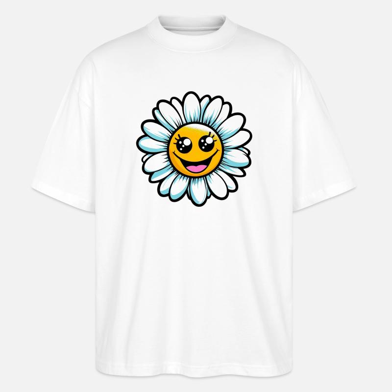 Gänseblümchen - Stanley/Stella Oversized Unisex Bio T-Shirt Blaster 2.0 - Weiß