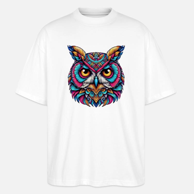 Eule - Stanley/Stella Oversized Unisex Bio T-Shirt Blaster 2.0 - Weiß
