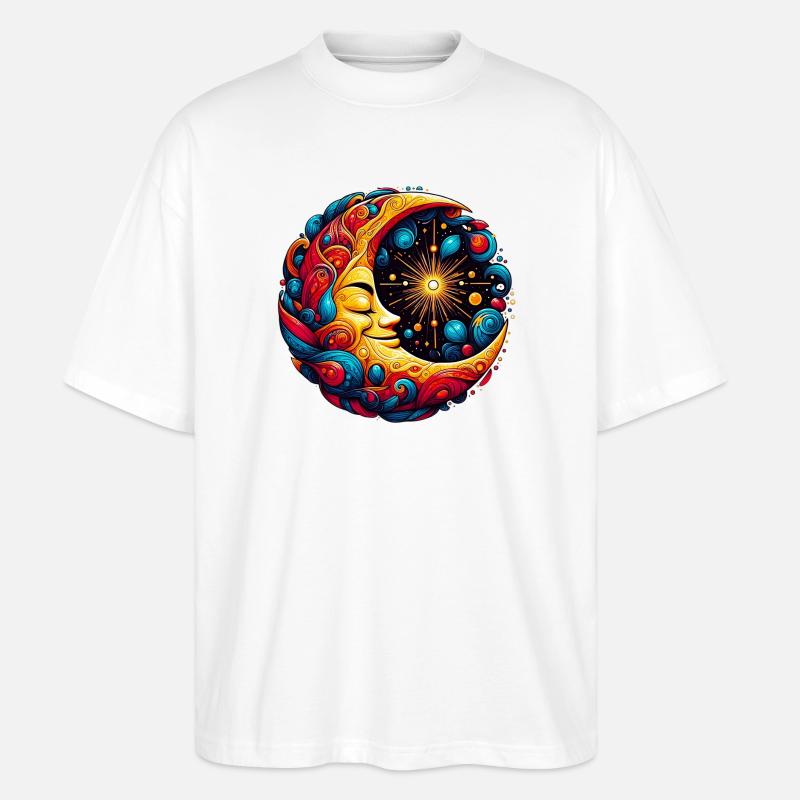 Mond - Stanley/Stella Oversized Unisex Bio T-Shirt Blaster 2.0 - Weiß