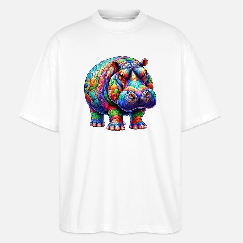 Nilpferd - Stanley/Stella Oversized Unisex Bio T-Shirt Blaster 2.0 - Weiß