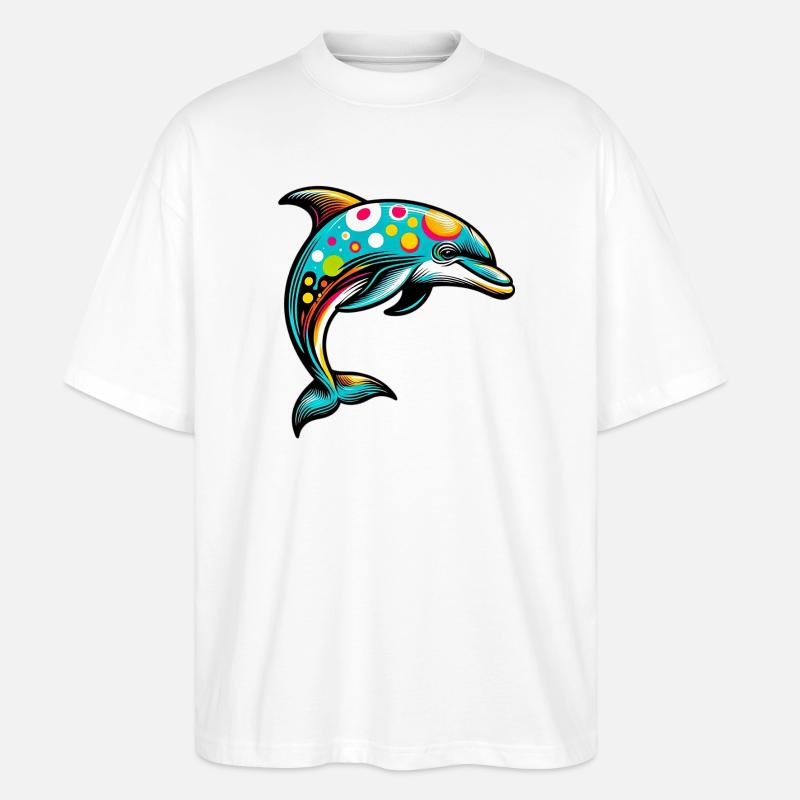 Delfin - Stanley/Stella Oversized Unisex Bio T-Shirt Blaster 2.0 - Weiß