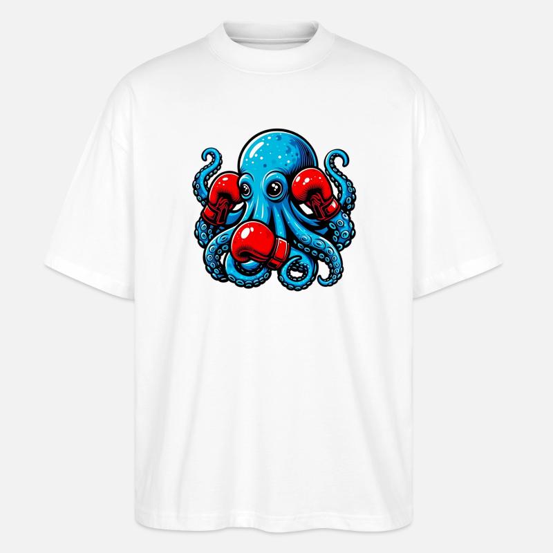 Krake - Stanley/Stella Oversized Unisex Bio T-Shirt Blaster 2.0 - Weiß