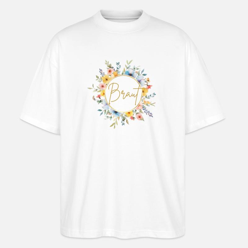 Team Braut! Personalisierbar - Stanley/Stella Oversized Unisex Bio T-Shirt Blaster 2.0 - Weiß
