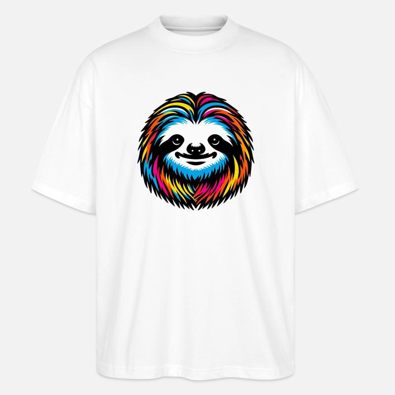 Faultier - Stanley/Stella Oversized Unisex Bio T-Shirt Blaster 2.0 - Weiß