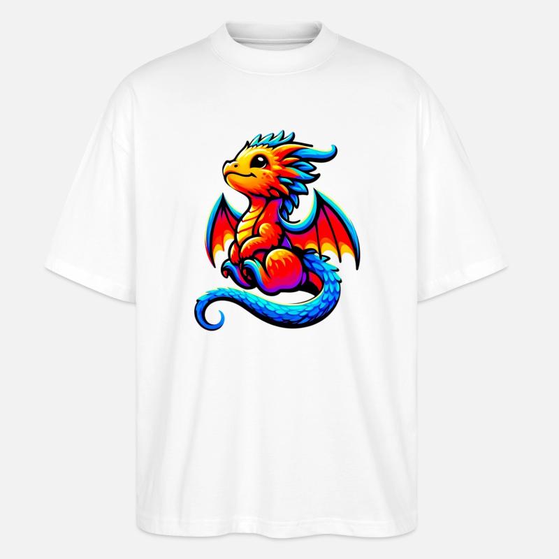 Drache - Stanley/Stella Oversized Unisex Bio T-Shirt Blaster 2.0 - Weiß