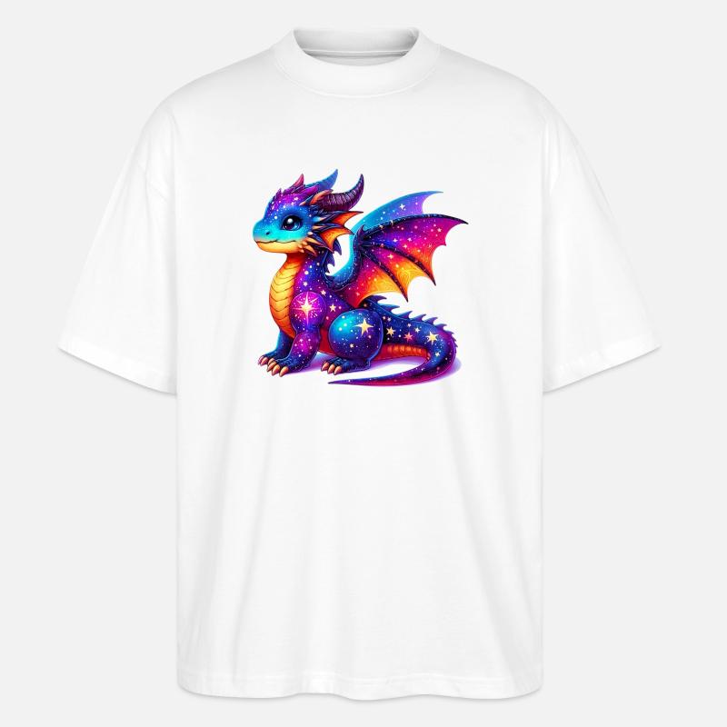 Drache - Stanley/Stella Oversized Unisex Bio T-Shirt Blaster 2.0 - Weiß