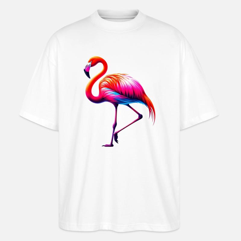 Flamingo - Stanley/Stella Oversized Unisex Bio T-Shirt Blaster 2.0 - Weiß