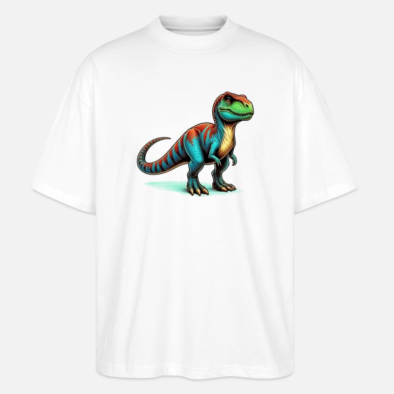 Dinosaur - Stanley/Stella Oversized Unisex Organic T-shirt Blaster 2.0 - white