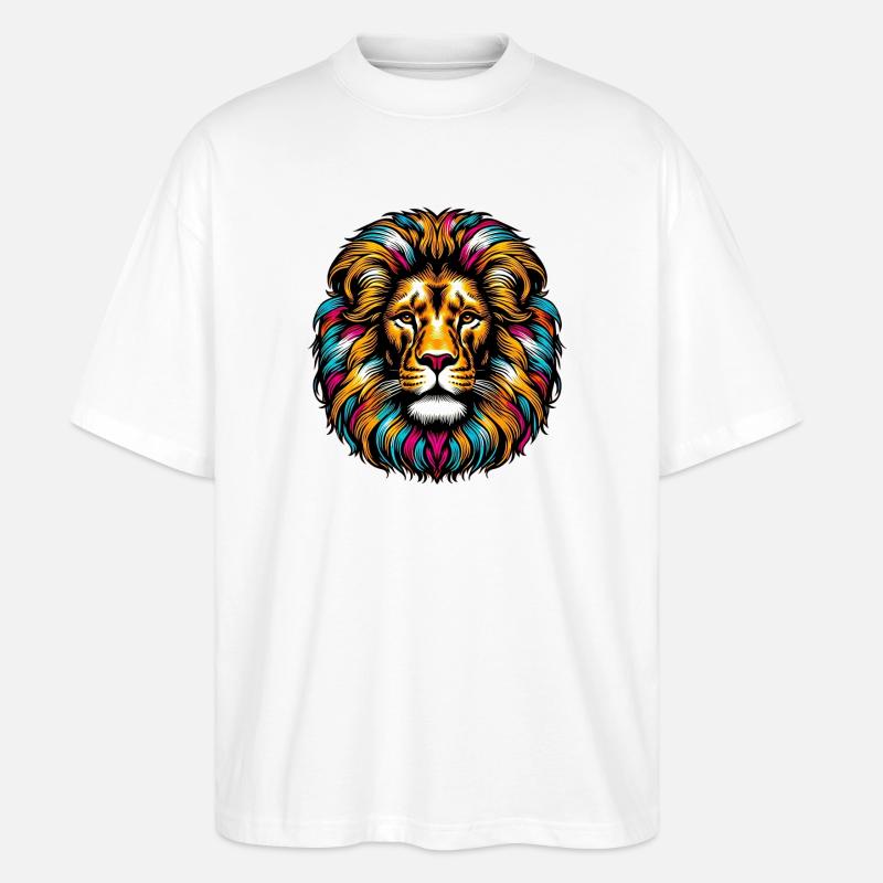 Löwe - Stanley/Stella Oversized Unisex Bio T-Shirt Blaster 2.0 - Weiß